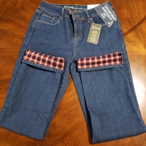 NWT Natural Reflections Fleece Lined Jeans Size 4